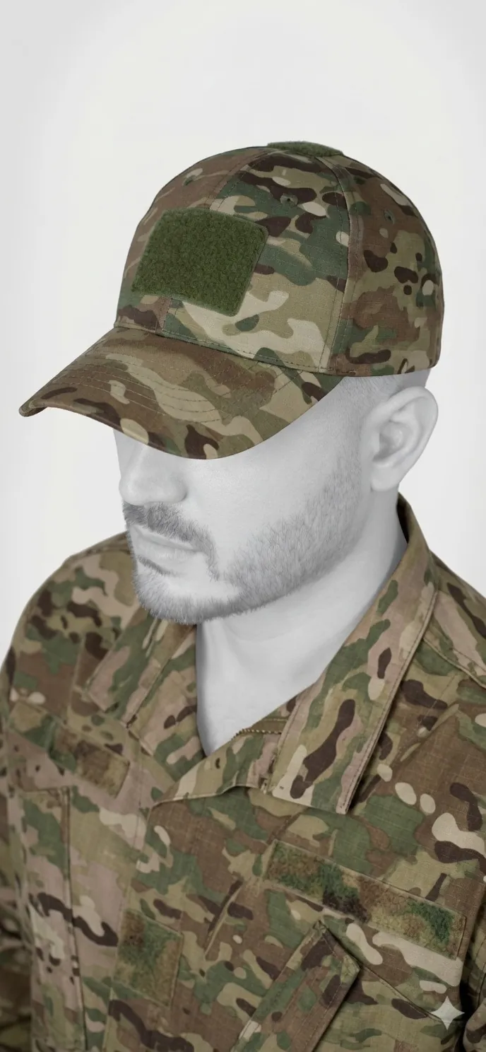 Multicam taktik şapka, cırtlı arma alanlı
